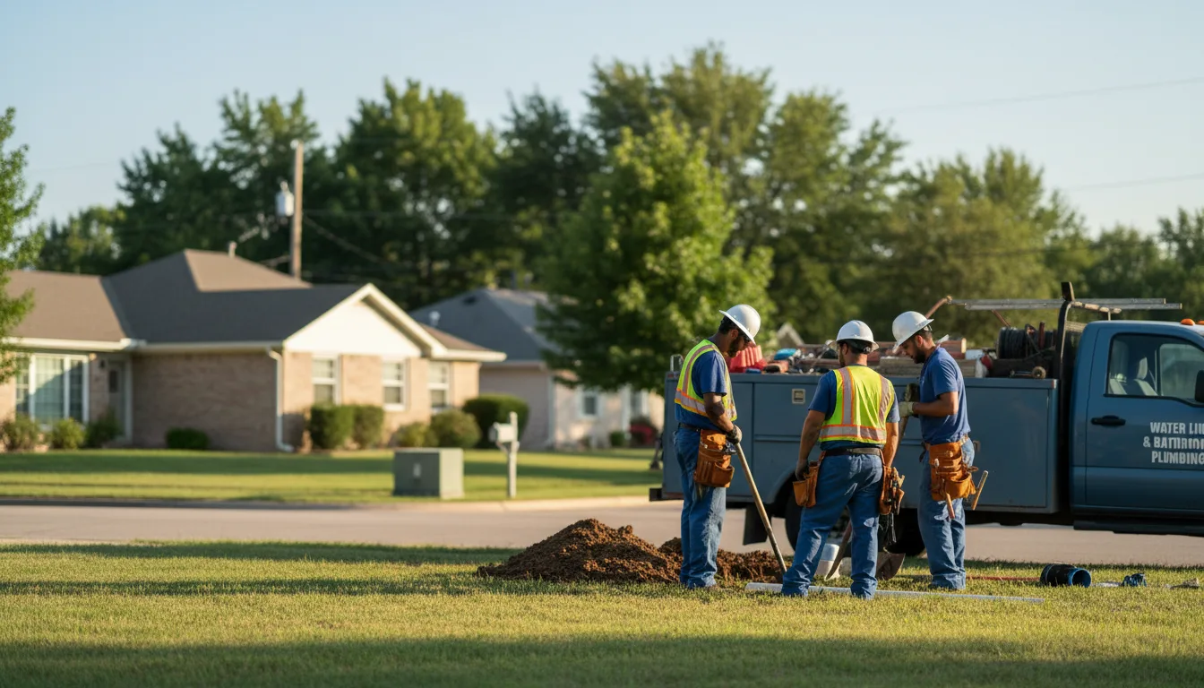 Residential water line and bathroom plumbing service in Albany, OH